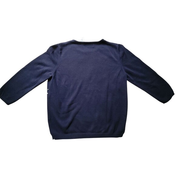 Womens Size Small Alfred Dunner 3/4 Sleeve Navy Blue Beaded Embellishments - Picture 2 of 4